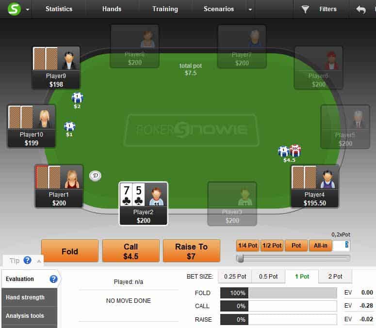 poker snowie software EV calculations