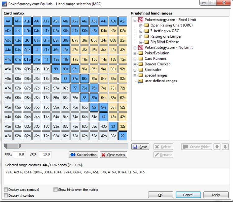 CO poker positions table