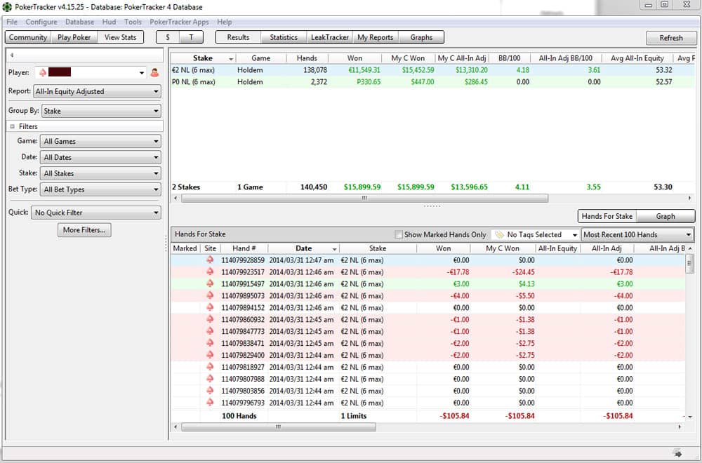 poker tracker 4 filters