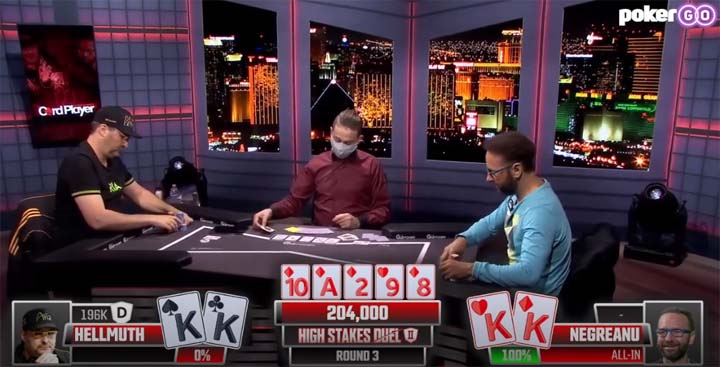 Kid Poker doubles up through Hellmuth