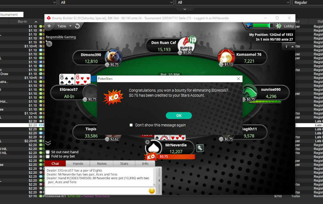 PokerStars KO MTTs