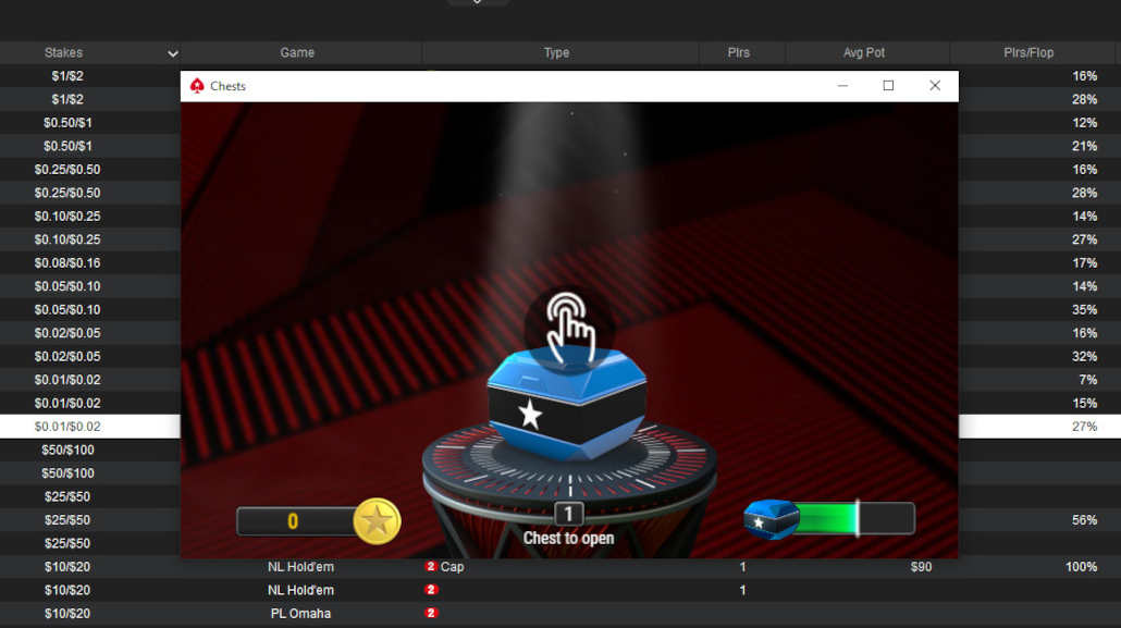 PokerStars rewards - chests