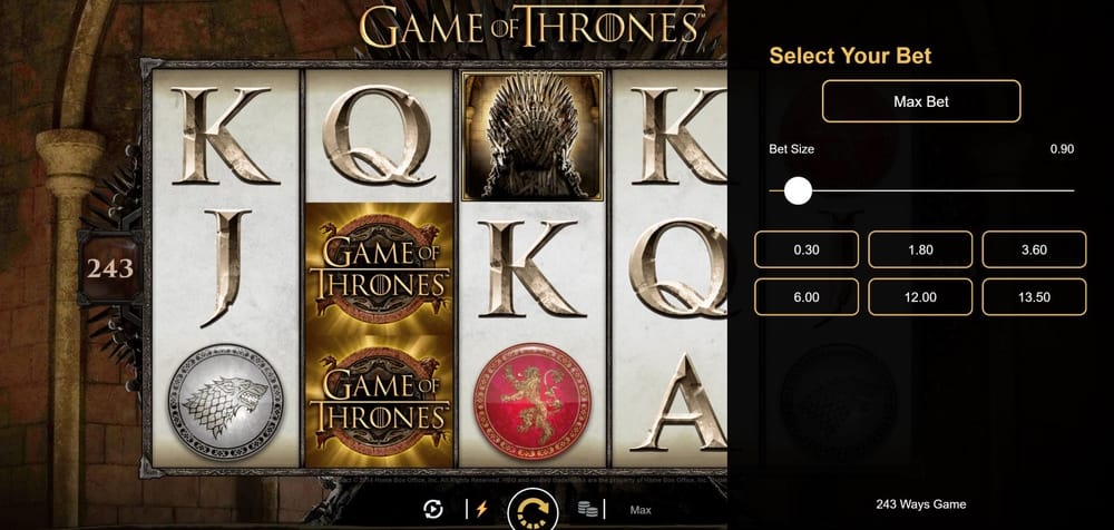 game of thrones slot bets