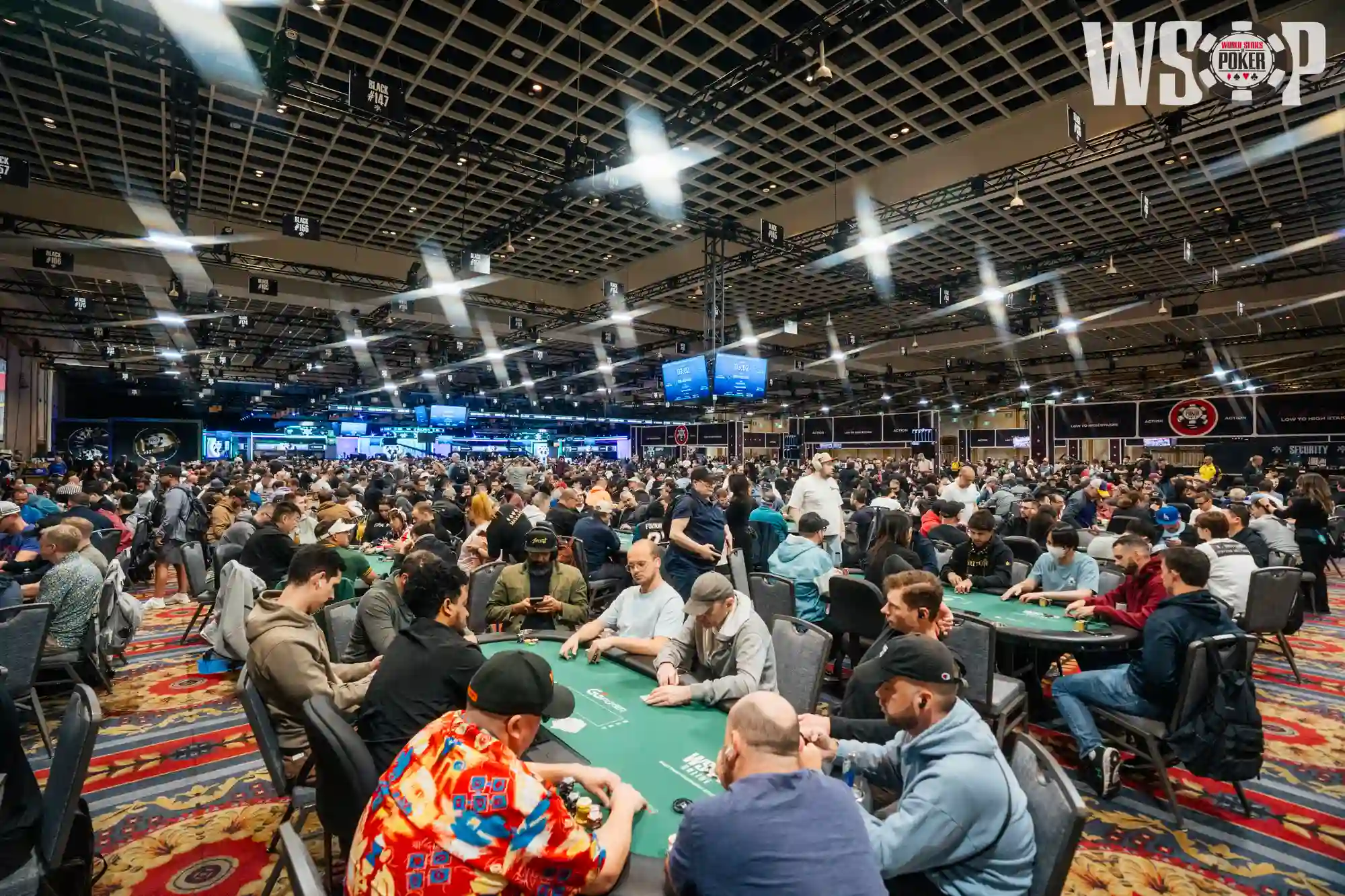 Players playing poker during the WSOP Main Event