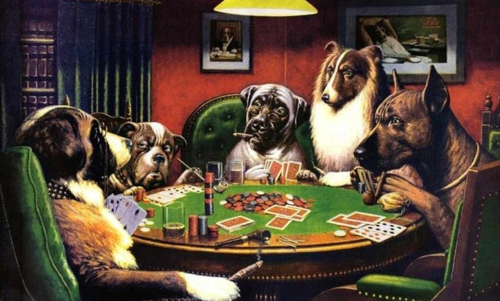 dogs playing poker original