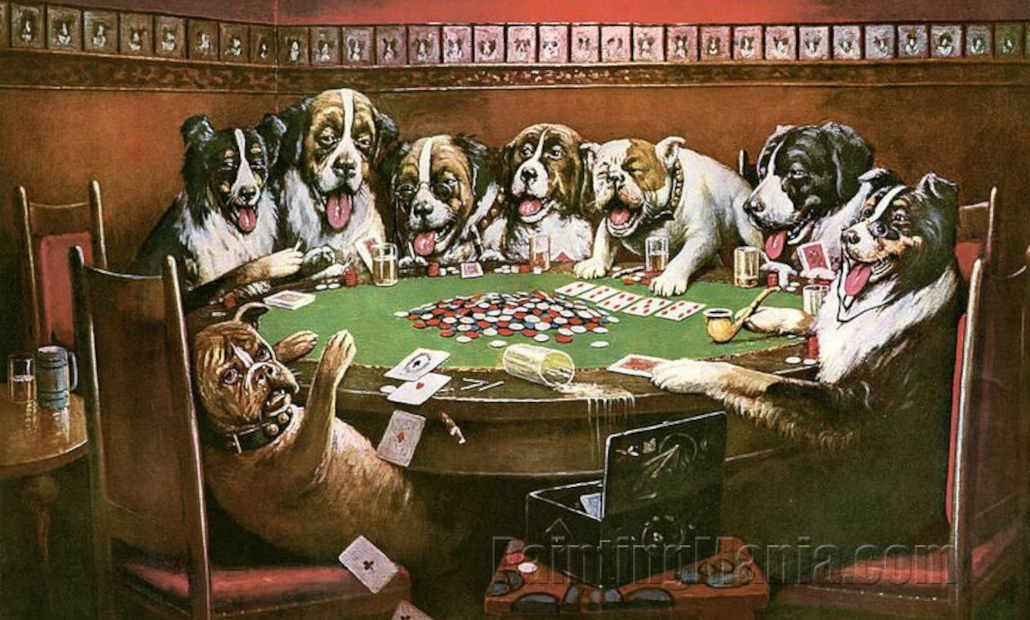 dogs playing poker series