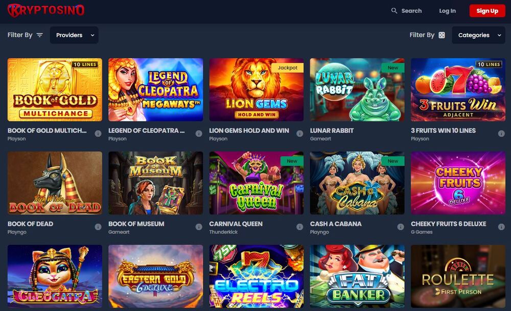 Games at Kryptosino Online Casino