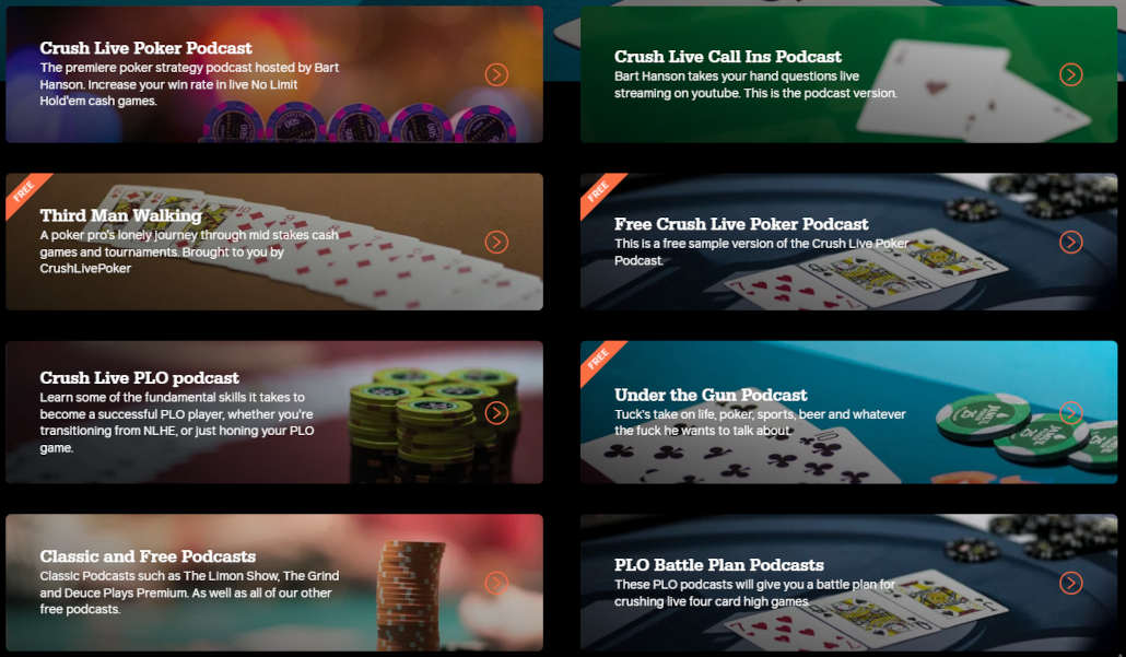 crush live poker podcasts