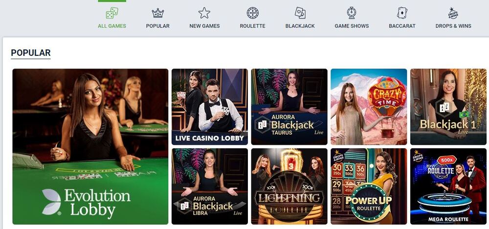 20bet Live Casino Games