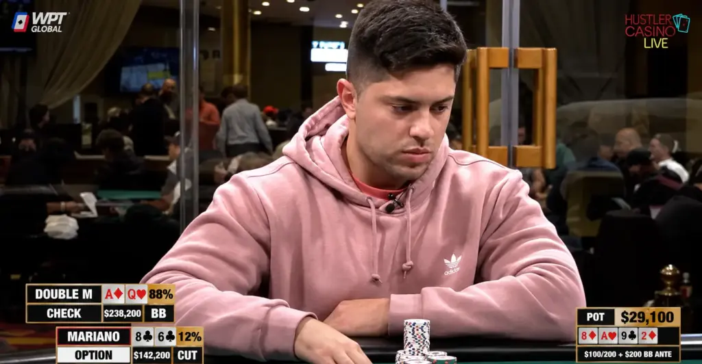 Mariano playing poker at Hustler Casino Live