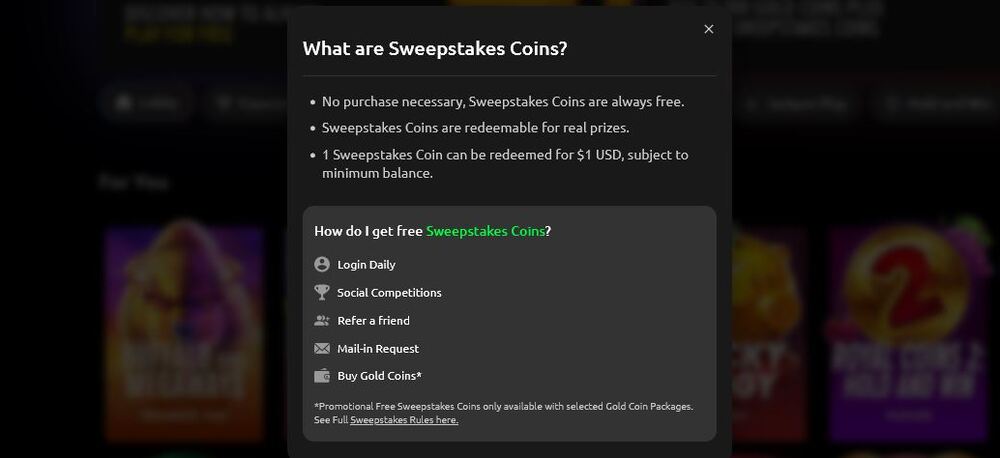 McLuck Casino Free Sweepstakes Coins