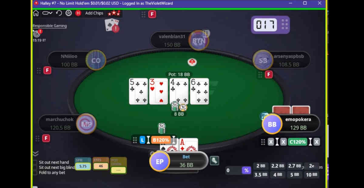 geometric bet sizing in poker