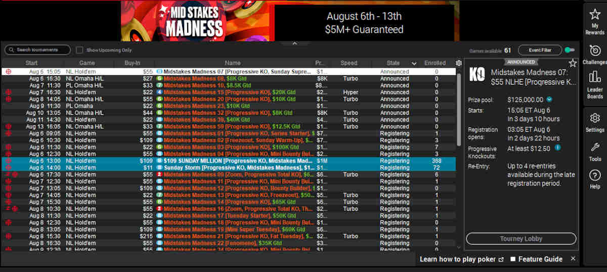 midstakes madness pokerstars