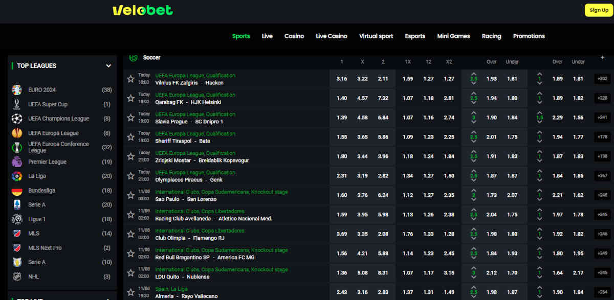 velobet sports betting