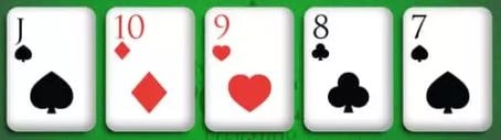 Straight Poker Hand