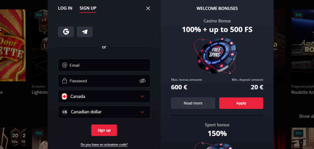 how to register at starda casino