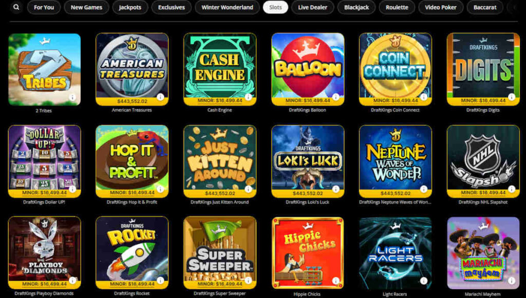 draftkings casino slots review