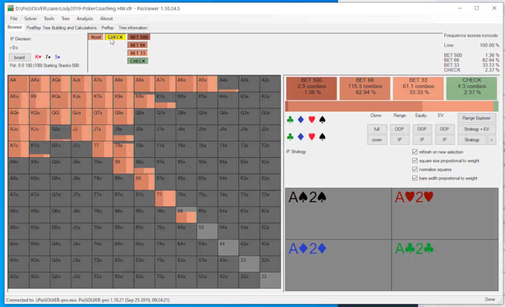 analyzing piosolver results