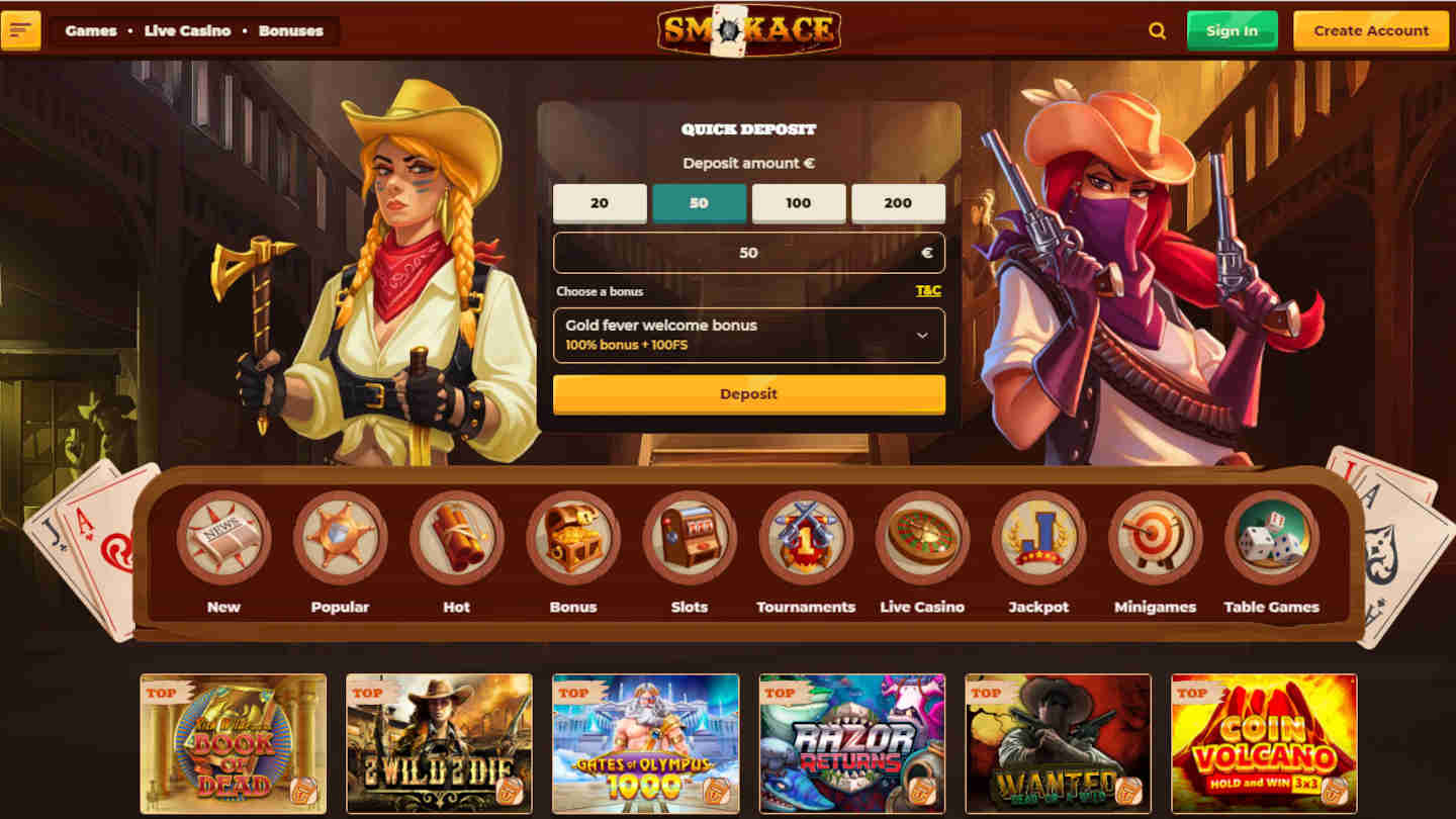 Smokace Casino Review 2024 | Join and Get a €500 Bonus!