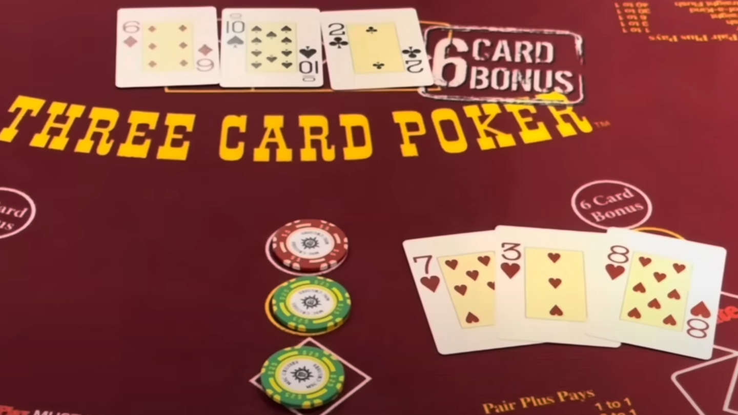 what is 6 card bonus in 3 card poker