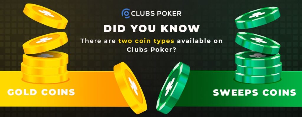 clubs poker sweeps coins