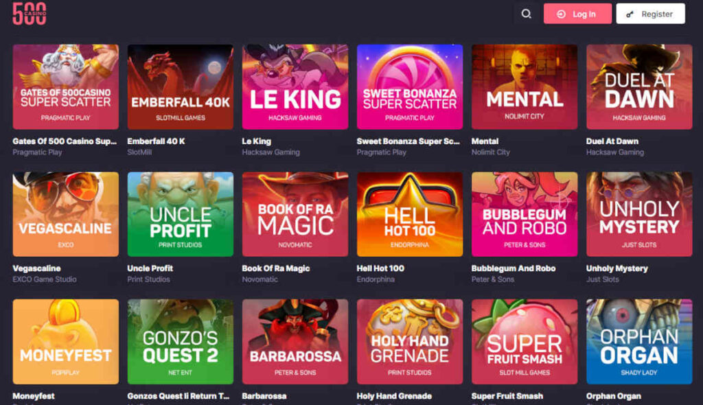 500 casino games