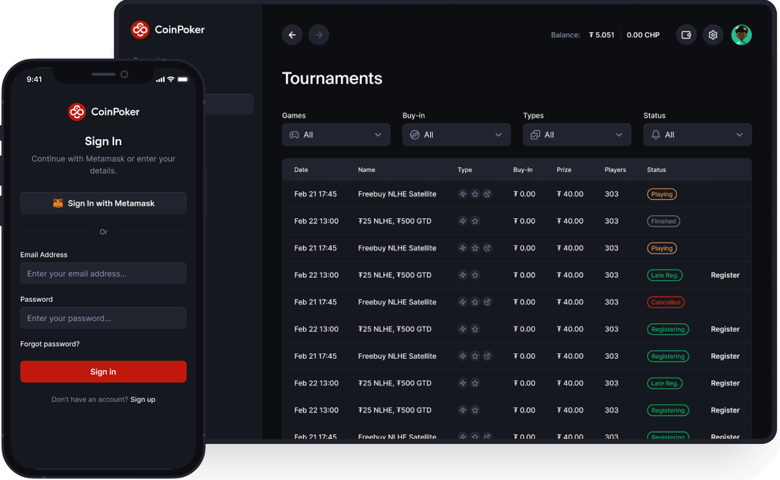 Play on CoinPoker on your favorite platforms signing up with VIPBONUS code