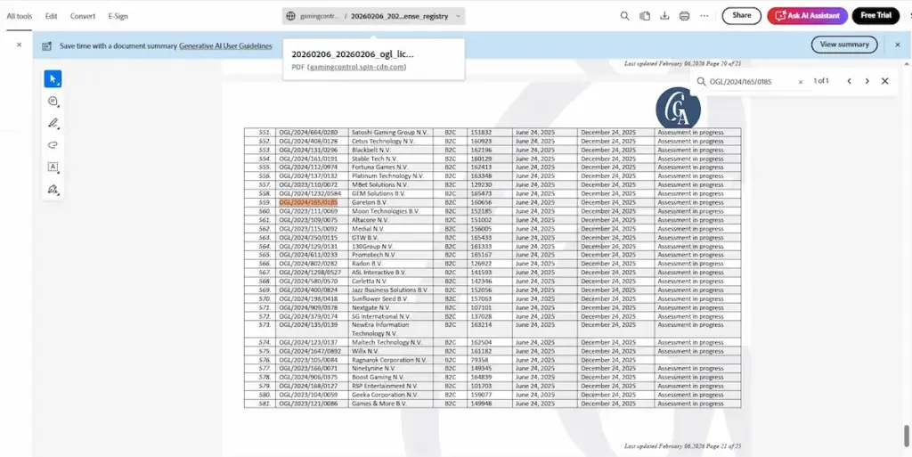 BitStarz license verification Curaçao Gaming Authority OGL 2024 165 0185 proof