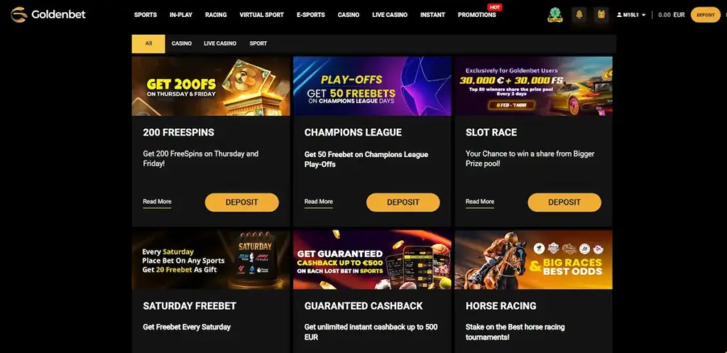 Goldenbet promotions - Goldenbet review