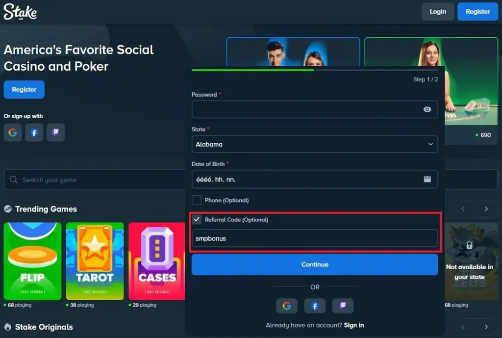 Stake casino login