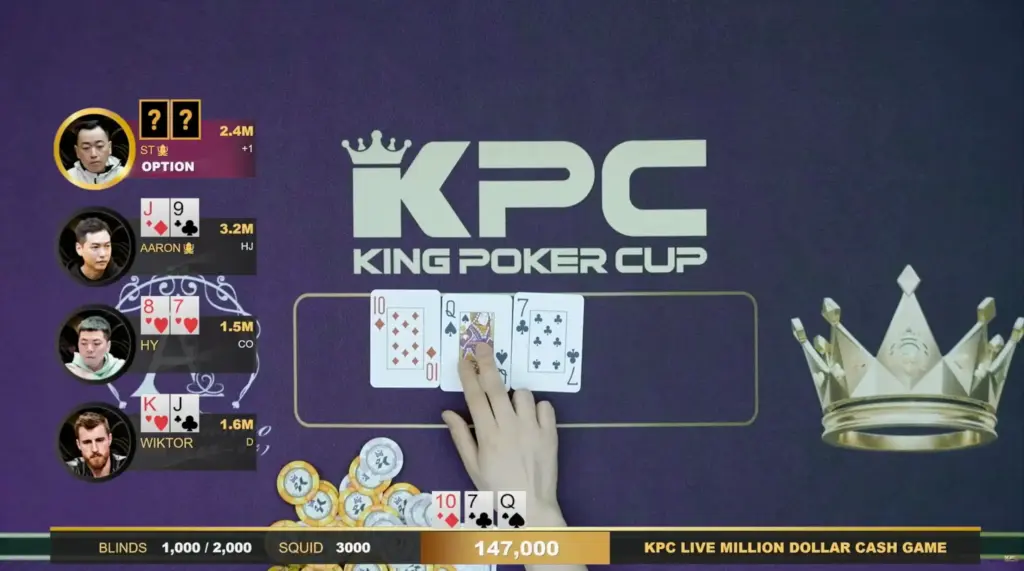 multiway poker flop with straight draws in high stakes cash game