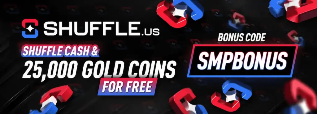 Shuffle US Review featured image showing Shuffle.us SMPBONUS code and 25,000 Gold Coins offer