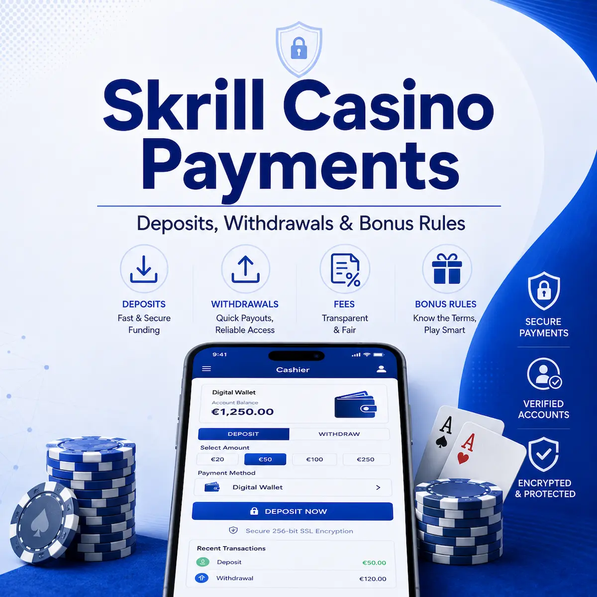 Skrill casino payments guide for online casino deposits, withdrawals, and bonus eligibility