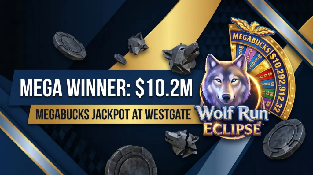 Megabucks Wolf Run Eclipse slot jackpot winner banner by MyPokerCoaching