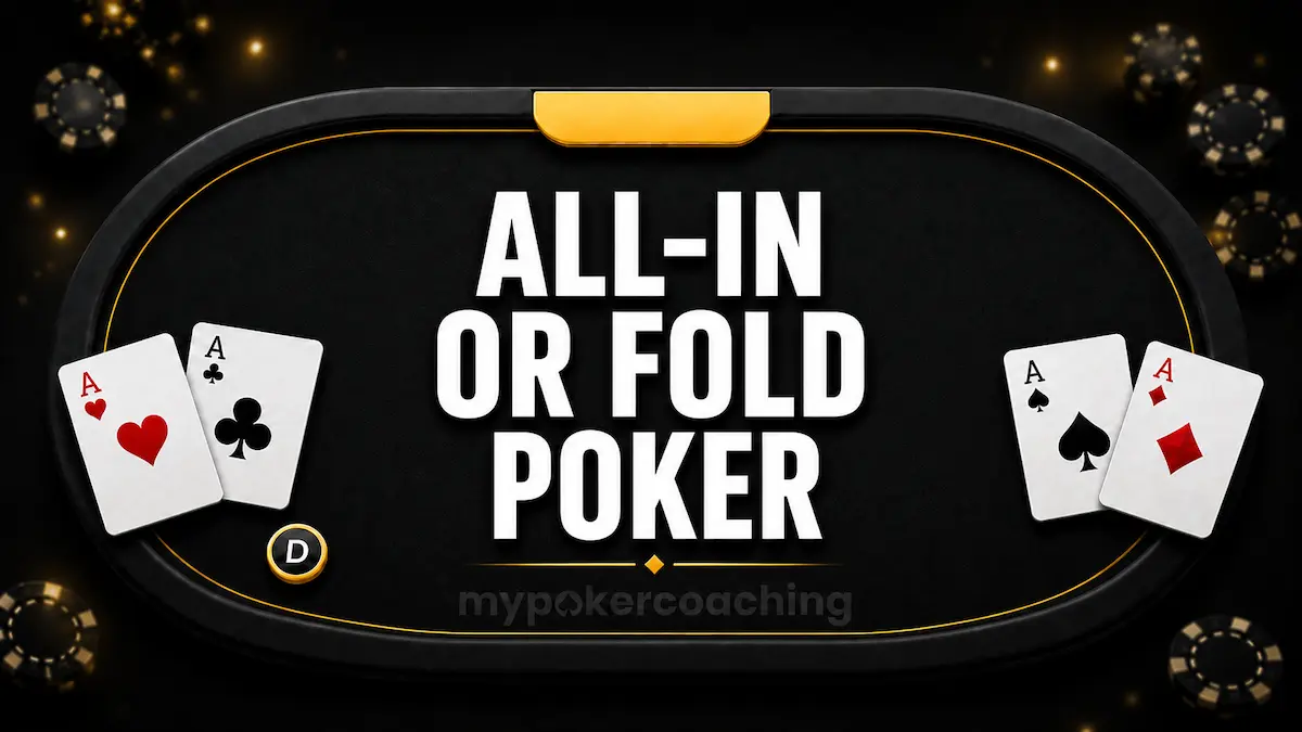 Featured image with a black-and-gold poker table and the text All-In or Fold Poker.