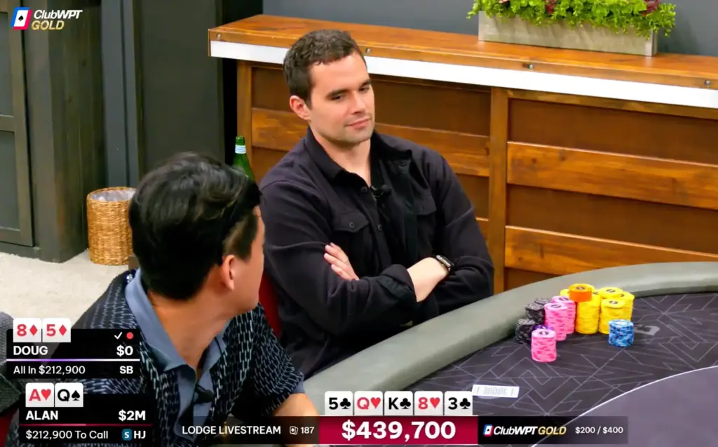 The crucial river decision facing an all-in with a second pair.