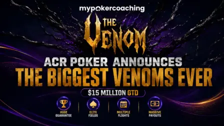 ACR Poker Venom 2026 announcement featuring the biggest Venom series ever with $15 million guaranteed for the site's 25th Anniversary.