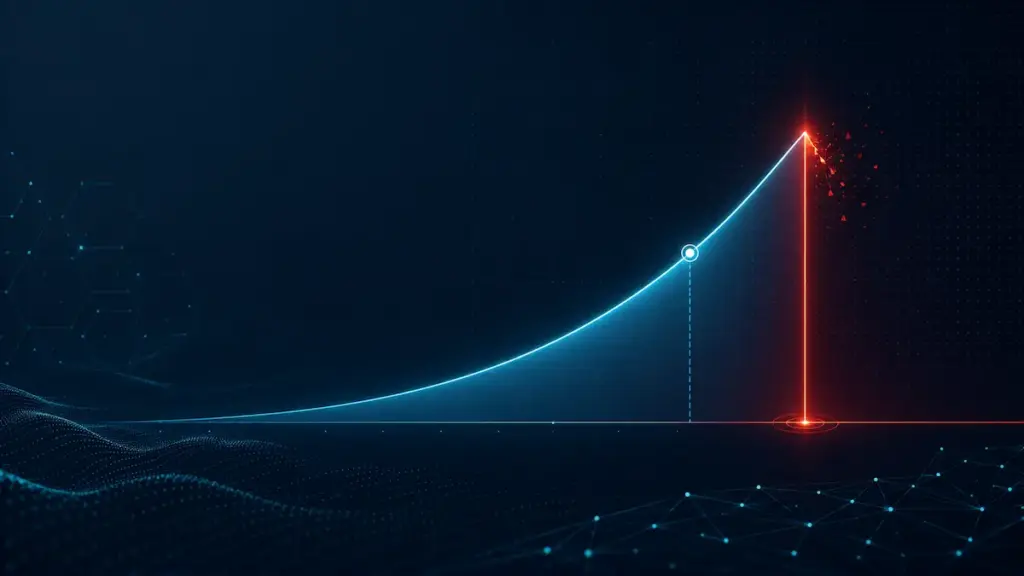 Crash casino game interface with a rising multiplier curve, cashout controls, and an illustrated crash point