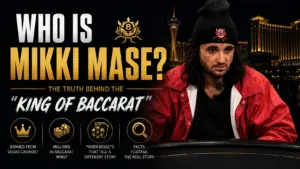 Mikki Mase at a poker table in Las Vegas, the self-proclaimed "King of Baccarat"