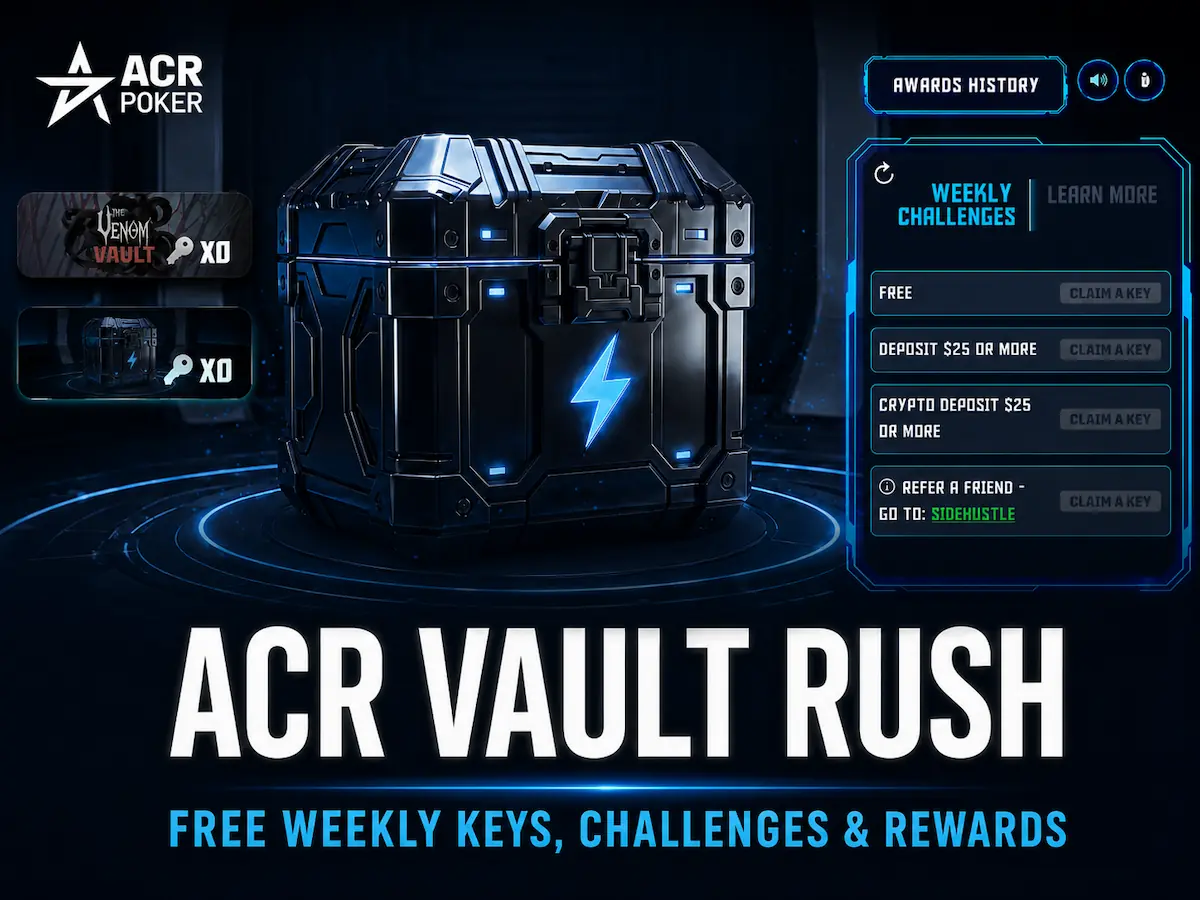 ACR Vault Rush featured image showing the Vault Rush chest, weekly challenges, and the headline Free Weekly Keys, Challenges and Rewards