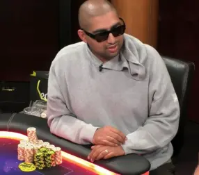 Nik Airball playing high stakes cash game poker with a large chip stack