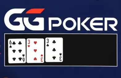 Poker board texture example showing a 6♣ 3♥ 3♣ paired flop