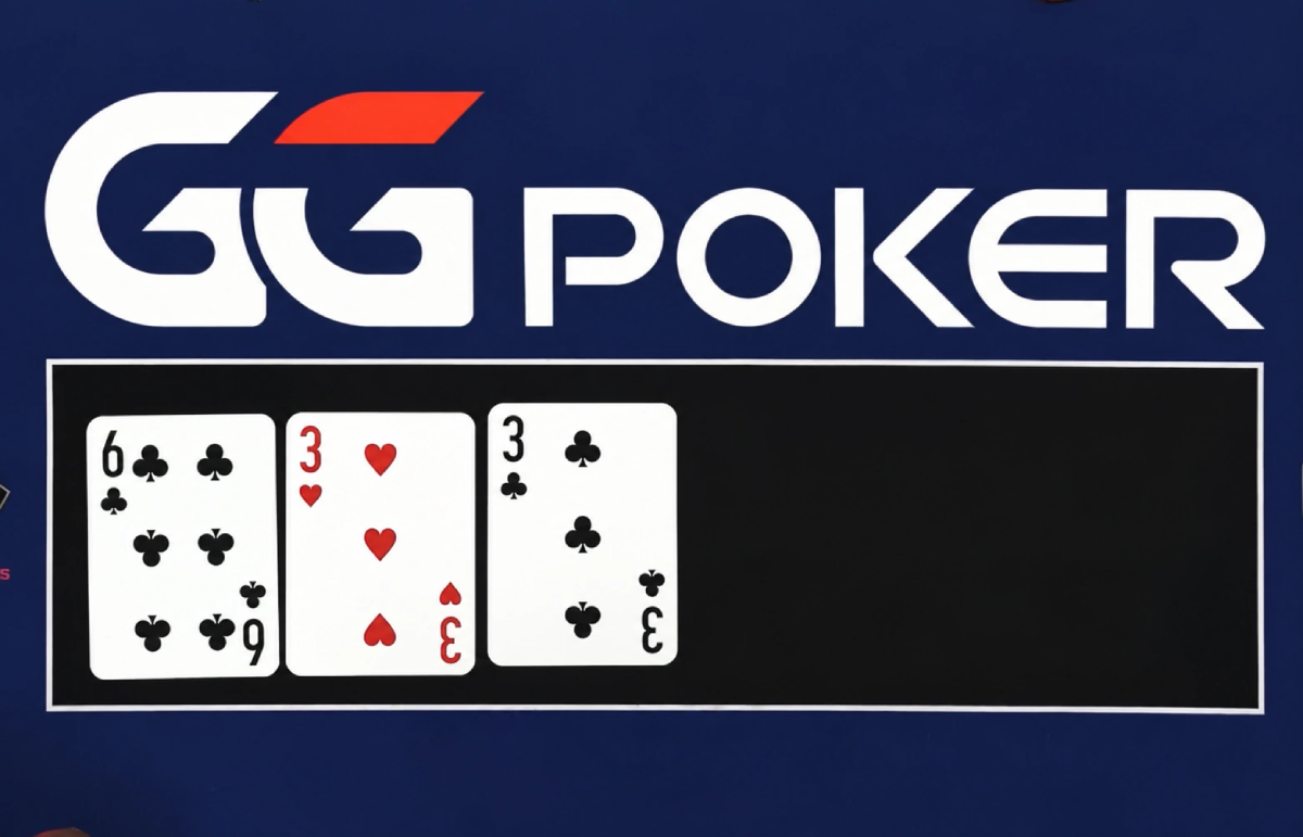 Poker board texture example showing a 6♣ 3♥ 3♣ paired flop