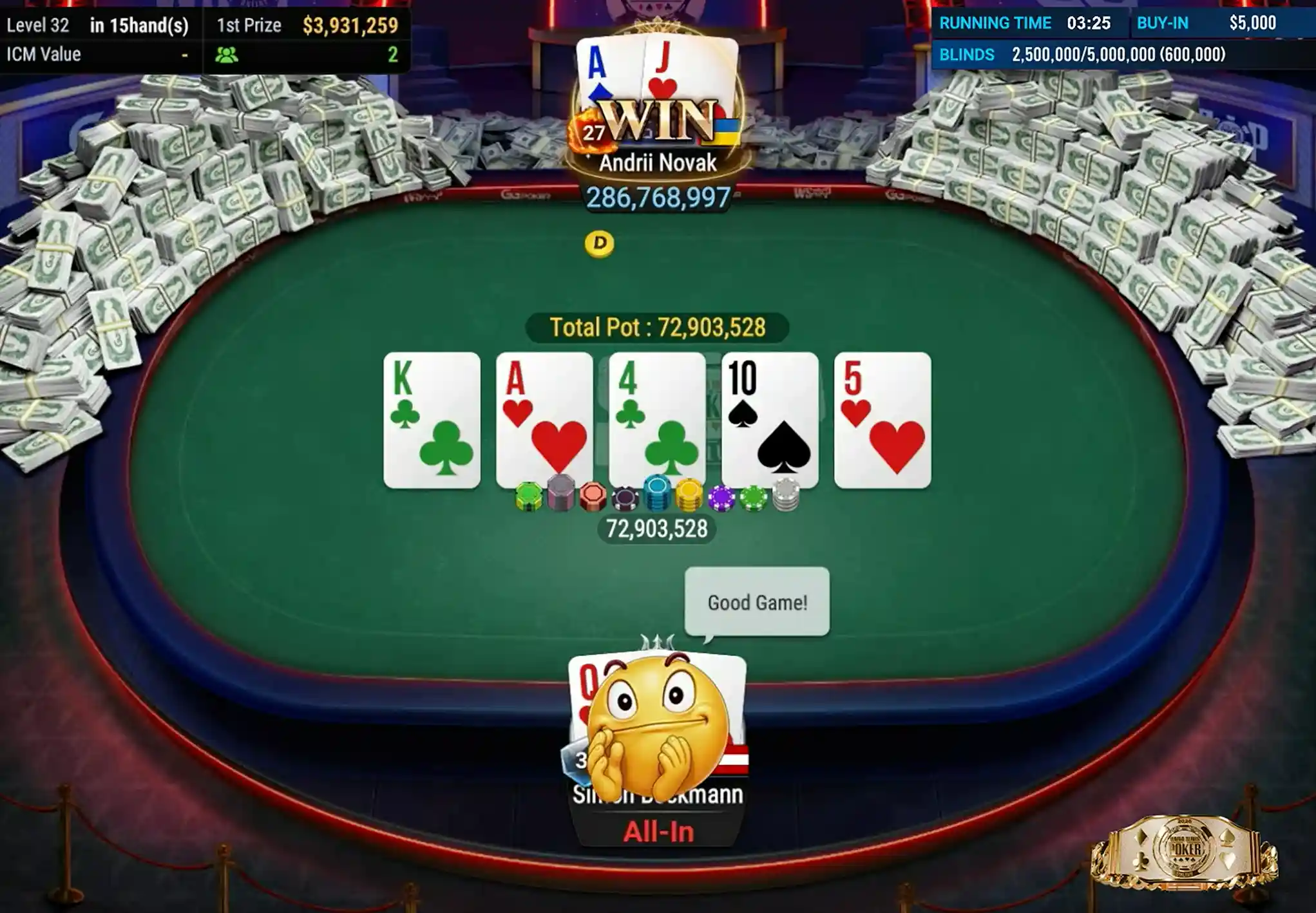 Andrii Novak wins the 2026 WSOP Online Main Event against Simon Beckmann.