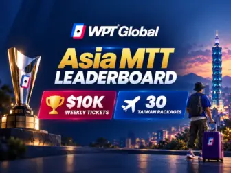 WPT Global Asia MTT Leaderboard featured image showing $10K weekly tickets and 30 Taiwan packages.